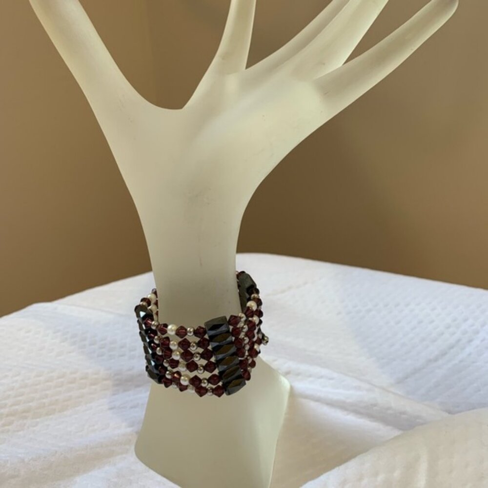 ⚡FINAL SALE⚡ Magnetic Hematite & Crystal Beads Wrap Necklace/Bracelet/Anklet - Picture 3 of 5